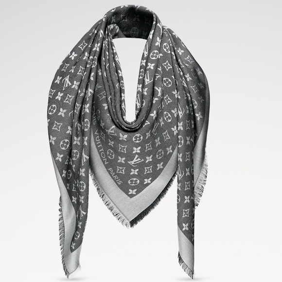 Louis Vuitton Monogram Denim Shawl - Black and White - Picture 7 of 10